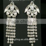 diamond earring wigh long chain