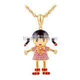 Metal Alloy Bear Cat Animal Children Pure Gold Necklace thumbnail-2