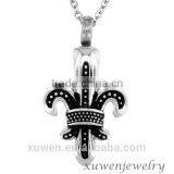 Polish Fleur de Lis Stainless Steel Cremation Urn Jewelry