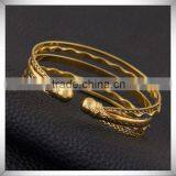 Yiwu Twisted Bracelet Jewelry Gold Plated Cuff Adjustable Custom Bangle thumbnail-3