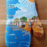 Logo Printed 100% Cotton Oven Mitt, Heat Resistant and Ergonomic Kitchen Cooking Mitt Glove thumbnail-2