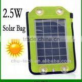 2.5W Solar Panel Bag Charger With Plug Connectors for Emergency Power Supply, Output 5V, 400-500mAh