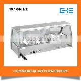 10 * GN 1/2 Pans Tilted Glass Cheap Commercial Buffet Stainless Steel Food Warmer