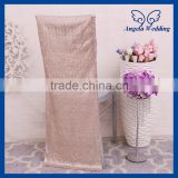 CH004NA popular Discount cheap wedding champagne sequin chair cover
