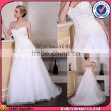 Best selling sweetheart neckline & Appliqued lace bodice of bridesmaid dress
