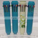 Yiwu Multicolor Mini Tencolors Ballpoint Pen Tencolors Plastic Ballpen With Hook thumbnail-1