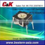 C&K Low Profile Rotary DIP Switches RTE1000N14 10POS BCD 30V thumbnail-1