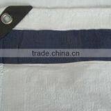 Reinforced 6 Bands White Color pe Tarpaulin Sheet for Temporary Shelter