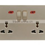 Double 13A middle east multi-functional twin switched socket