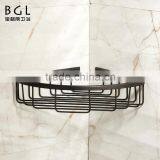 Eco-friendly Style Wall Mounted Bathroom Accessories ORB and PVC Plating Brass Corner Basket for Bathroom Storage thumbnail-1