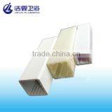 White PVC square plastic tube bathroom accessory