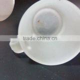 330 ml White Frosted Glass Coffee Cup With Handle thumbnail-2