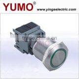 YUMO CE Certification LA19-BJS Delta Bring Metal Ring With Lamp Button Switch