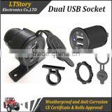 Blue Led Light Panel Mount Dual USB Socket thumbnail-4