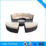Leisure Outdoor Furniture Sofa Bed Rattan Round Sunbed thumbnail-1
