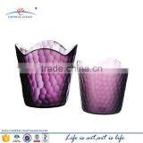 Cylinder Clolored Mosaic Glass Jar Candle; Wax Glass Jar for Candle thumbnail-2