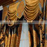 European Luxury Gold and Blue Embroidery Chenille Cloth Blackout Valance Curtain thumbnail-5