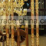 Attrative Luxury Decoration Antique 24K Gold Plated Floor Clock,Grandfather Clock, Made of Copper, Marble and Crystal thumbnail-5