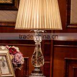 Pineapple Design Clear K9 Crystal Table Lamp With Fabric Lampshade thumbnail-1