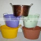 Rounded Garden planters with assorted designs and colors, modern look for house and garden planters