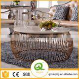 C389-1Living Room Furniture Luxury Gold Oval Coffee Table thumbnail-1