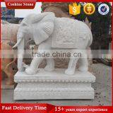 Outdoor White Marble Elephant Statues thumbnail-2