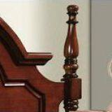 Imported Malaysian Rubberwood Bedroom Furniture Set Walnut Painting Bed With Pine Bedboard thumbnail-3