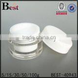 Purple Green White Black Acrylic Jars for Cosmetics 15g 30g 50g Round Shape Double Wall Cream Jars thumbnail-4