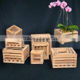 Wooden Pot ORCHIDS Teak Wood Handmade, Wooden Pots Mini, Teak Wooden Pot thumbnail-1