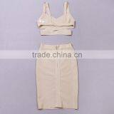Restock Top Quality 2 Pieces Set Knee Length HL Rayon Sexy Women 2015 Bandage Dress 10 Color Wholesale thumbnail-4