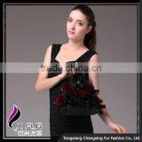 CX-H-30C Genuine Rex Fur Flower Handmade Evening Women Bag thumbnail-1