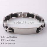 316L Steel Cross Charms Bracelets Black Platic Charms Link Bracelets Diy Custom Steel Charms Bangle Jewelry for Christians thumbnail-1