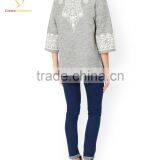 Intarsia Bracelet Sleeve Long Cashmere Women Cardigan Coat thumbnail-4