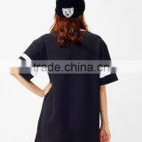 Female Black Sports Printed Letters Long V-neck Fleece thumbnail-1