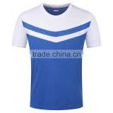 Mens Quick Dry Short Sleeve Stripe Sport Shirt Gym Running Polyester Jersey Tees thumbnail-2