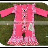 Lovely Hot Pink Damask Baby Girl Onesie Cute Cotton Seersucker Baby Heart Pattern Ruffles Rompers Soft Baby Girl Cotton Romper thumbnail-6