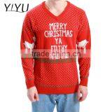 2016 Latest Designs Men's Red Jacquard Christmas Jumper,Ugly Christmas Sweater thumbnail-4