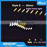 (MOQ:100pcs) Shoelace 26mm Bullet Metal Ends Aglet Tip Replacement for Shoe Lace - Gun Black/Gold/Silver Color Bullet Metal Tips thumbnail-2