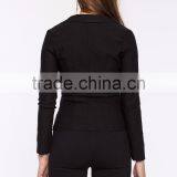 Fashion Curved Collar Long Sleeve Ladies Blazer Designs Women Blazer With Single Button Closure thumbnail-3
