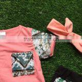 Wholesale Little Girls Boutique Remake Clothing Sets Girls Capri Sets Girls Ruffle Pant Set Girls Boutique Clothing Spring 2016 thumbnail-6