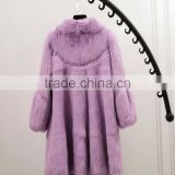 2017 winter new full leather real rabbit fur coat Korean loose coat long section of large size women