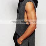Longline Sleeveless Hoodie With Drop Armhole thumbnail-3