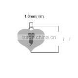 Stainless Steel Charms Heart Silver Tone Semicolon thumbnail-2