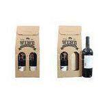 Fashionable Portable Two Bottles Wine Paper Packaging Box , Kraft Paper 80gsm - 250gsm