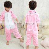 Children onesie flannel fleece kids sleepwear low price from china pink