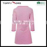 T056-3545RR OEM Stripe T Shirt Dress Raspberry thumbnail-2