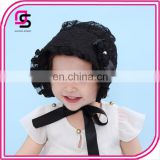 Little princess lace cap lace silk ribbon adjustable cap hat embroidery flower