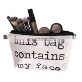 custom canvas makeup bag zipper canvas pouch wholesale canvas cosmetic bag low price 100% cotton fabric washing bag