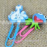 Newest Fashion Cartoon Character Design Custom Logo Soft Pvc Book Clip, Rubber Bookmark