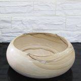 Yellow Sandstone Bathroom Vessel Round Sink Natural Stone Wash Basin thumbnail-2